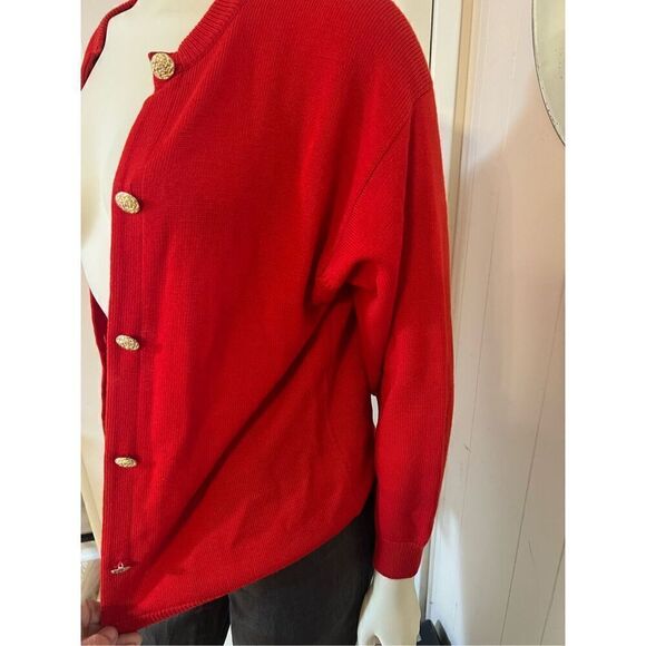Vintage Avoca Collection Ireland Fine Knit Red Wool Cardigan Size 40 M - Picture 4 of 7